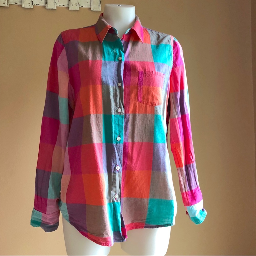 Colorful GAP Plaid Button Down